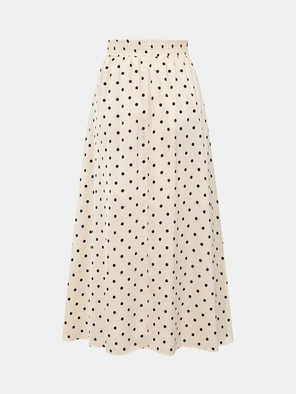 Commense Cream & Black Polka Dot Maxi Skirt Set with Tie-Front Top - Picture 5 of 8